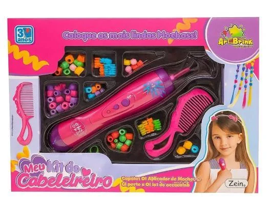 Brinquedo Meu Kit do Cabeleireiro, com aplicador de miçangas e pentes